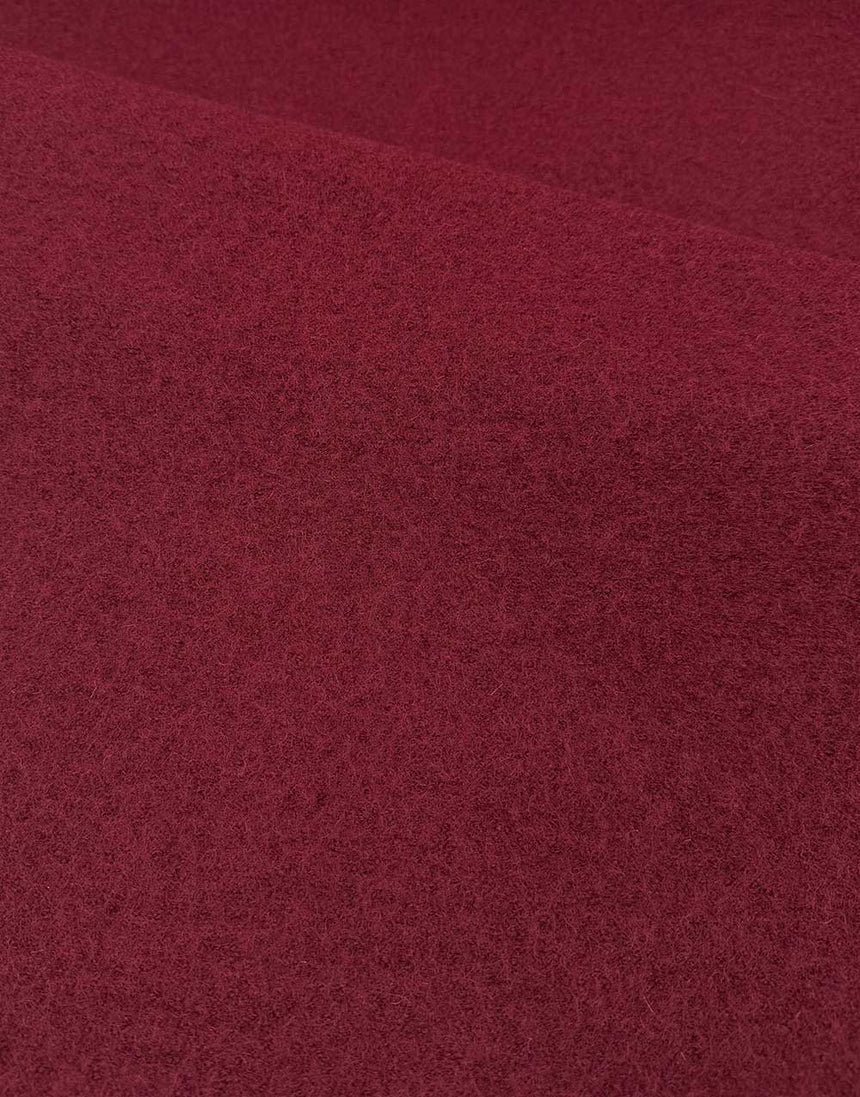 Wine Red 100% Boiled Wool Fabric