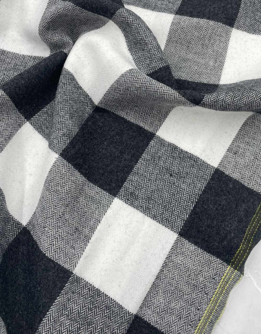 Not Specified Cotton Monochrome / Checks Florian Brushed Cotton Check Fabric 15822