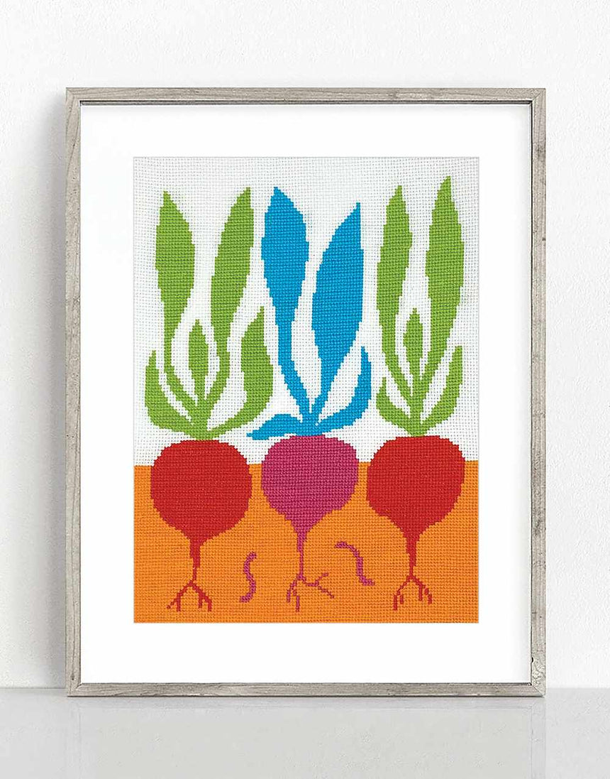 Beets Cross Stitch Kit, One Lane Road for Budgiegoods