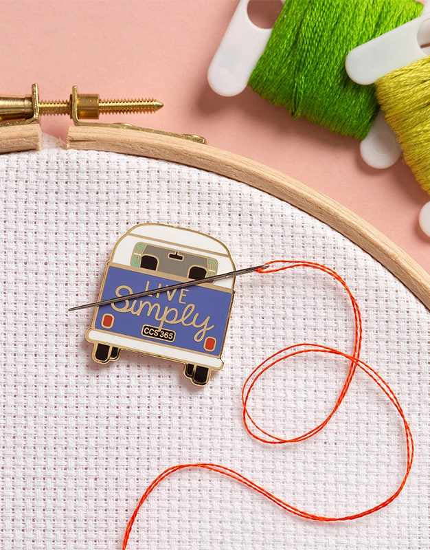 Campervan Magnetic Needle Minder, Caterpillar Cross Stitch