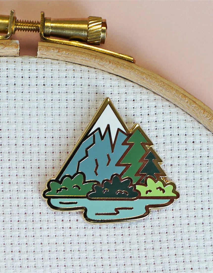 Mountain Magnetic Needle Minder, Caterpillar Cross Stitch