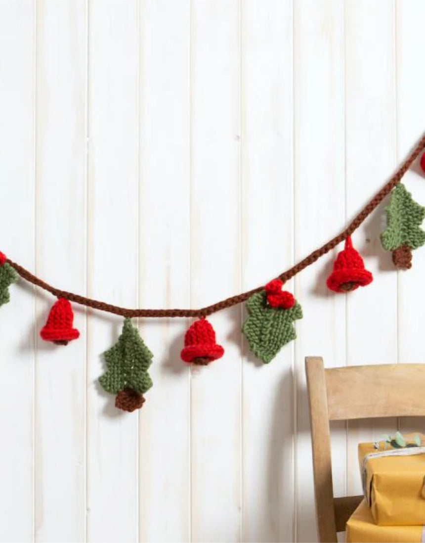 Christmas Pudding & Garland Knitting Kit, Wool Couture