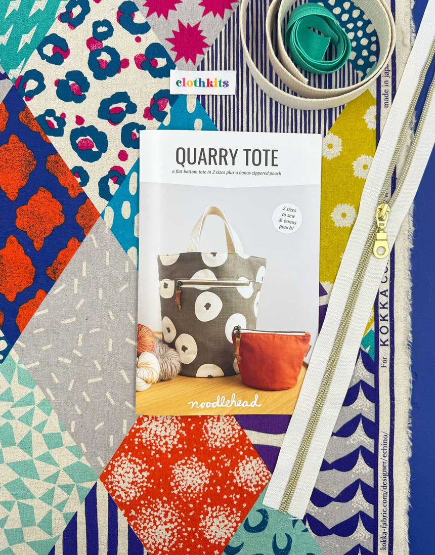 Quarry Tote Bag Making Kit in Echino Rhombus Canvas, Noodlehead