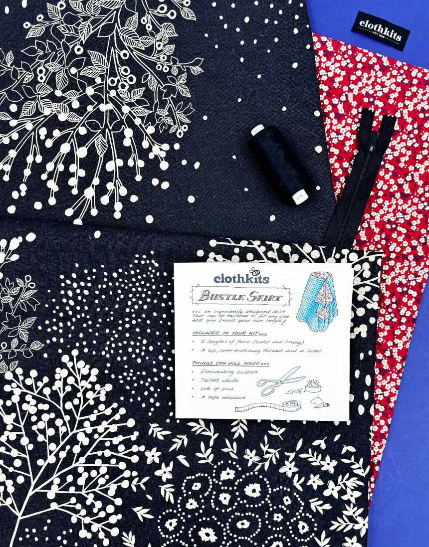 Plants Bustle Skirt Ladies Dressmaking Kit, Echino & Liberty Fabrics