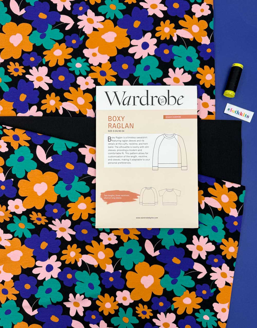 Bloom Boxy Raglan Sweatshirt Complete Dressmaking Kit, Wardrobe by Me