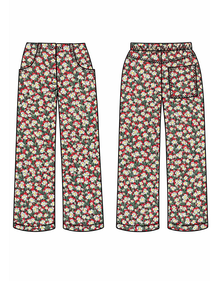 Liberty Cotton Drill Alba Trousers Complete Dressmaking Kit, Tessuti