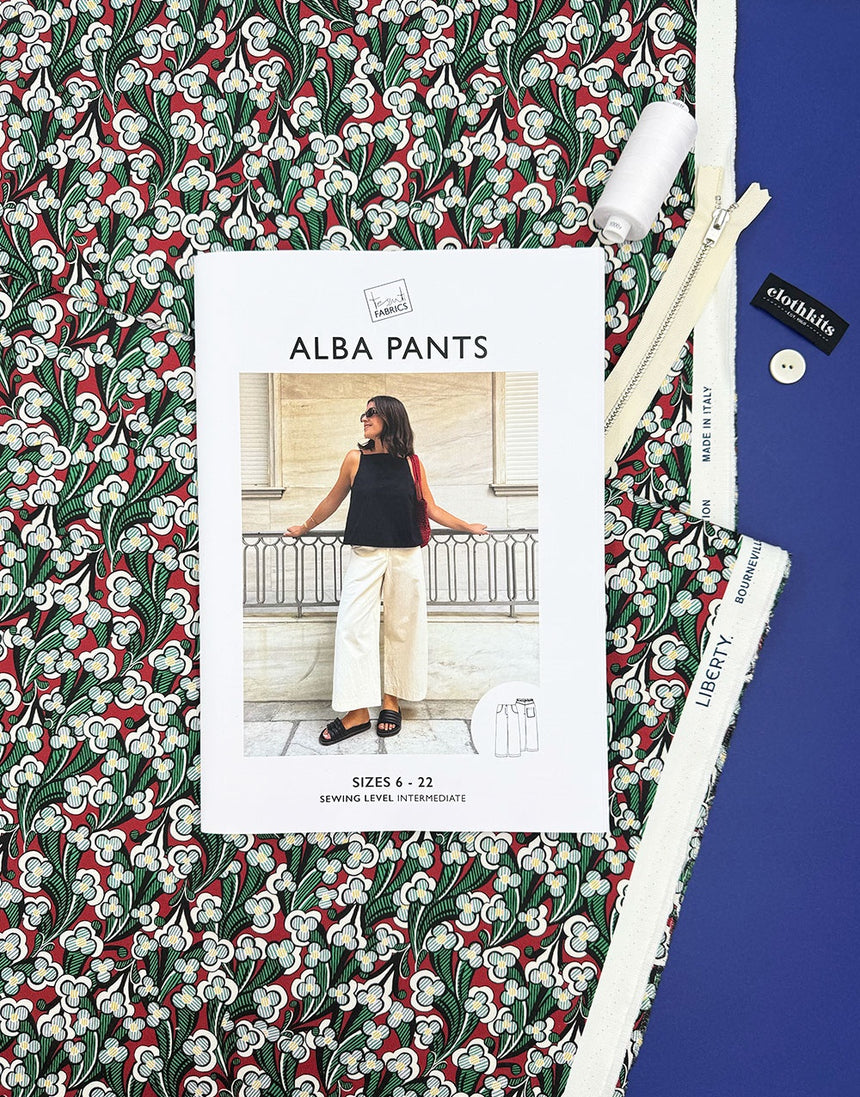 Liberty Cotton Drill Alba Trousers Complete Dressmaking Kit, Tessuti