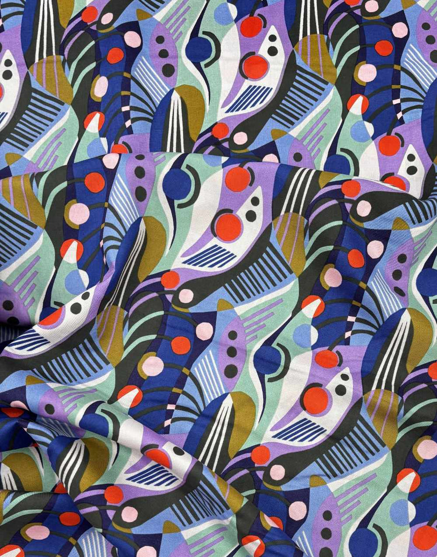 Abstract Dreams Wildscape Rayon Fabric by Pip & Lo