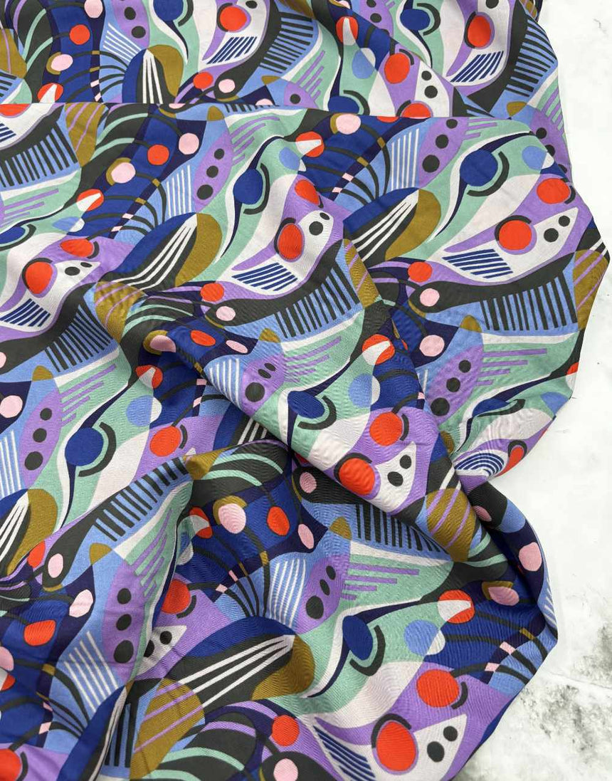 Abstract Dreams Wildscape Rayon Fabric by Pip & Lo