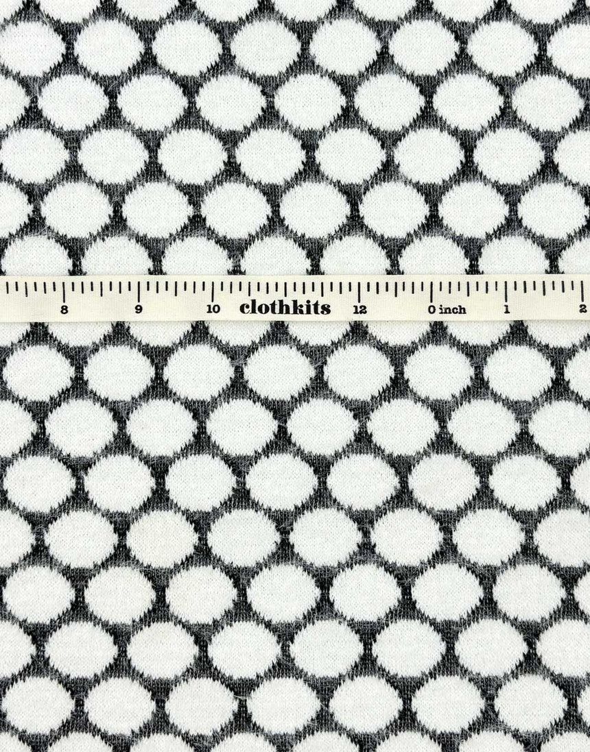 Grey Circles Comfy Knit Fabric