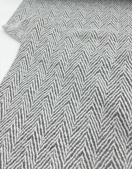 Grey Herringbone Comfy Knit Fabric