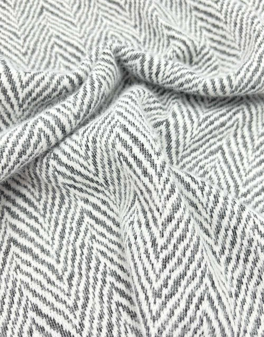 Grey Herringbone Comfy Knit Fabric