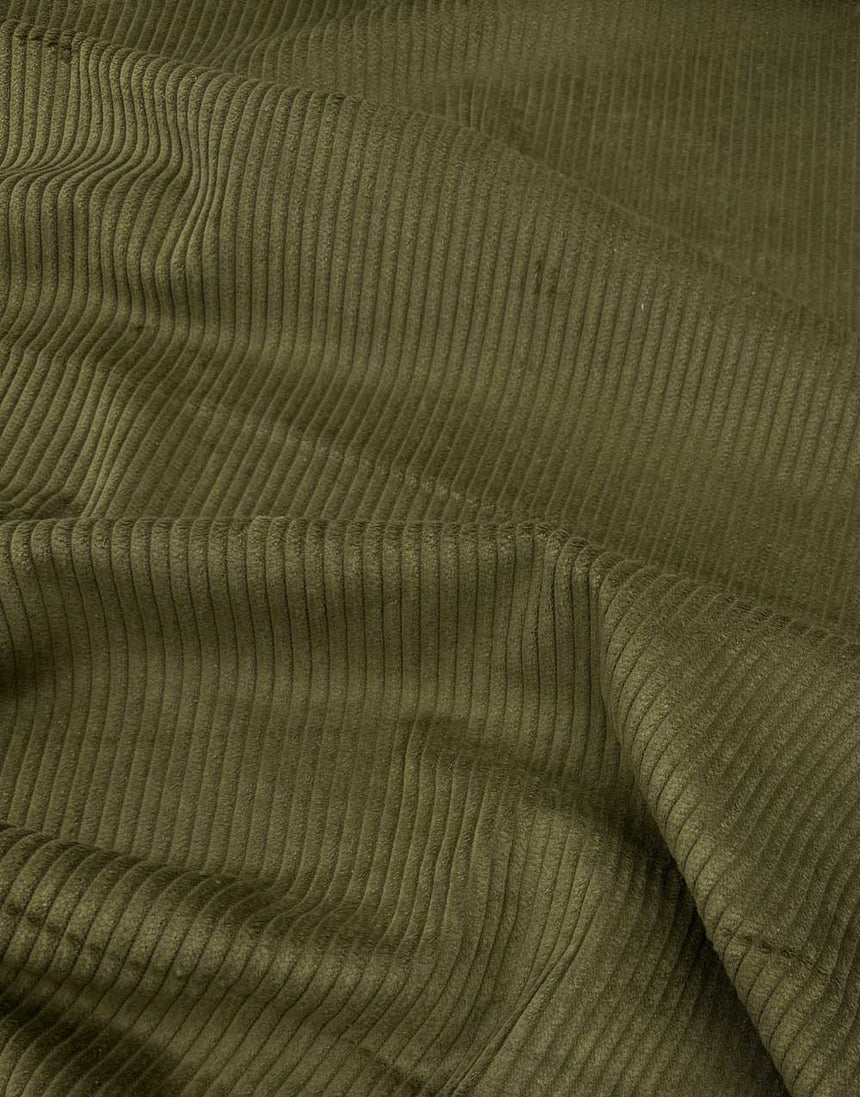 Moss Green 4.5 Wale Jumbo Cotton Corduroy Fabric