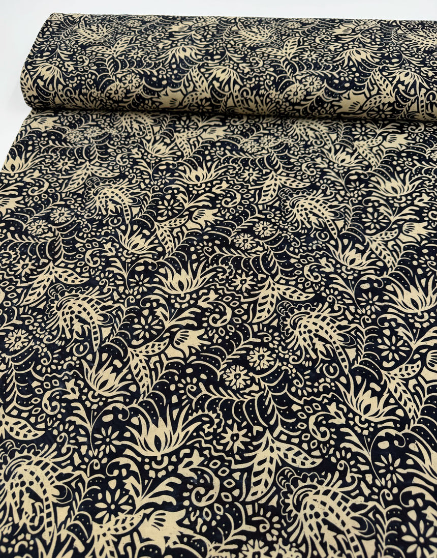 Botanical Ink Handcrafted Batik Cotton Fabric