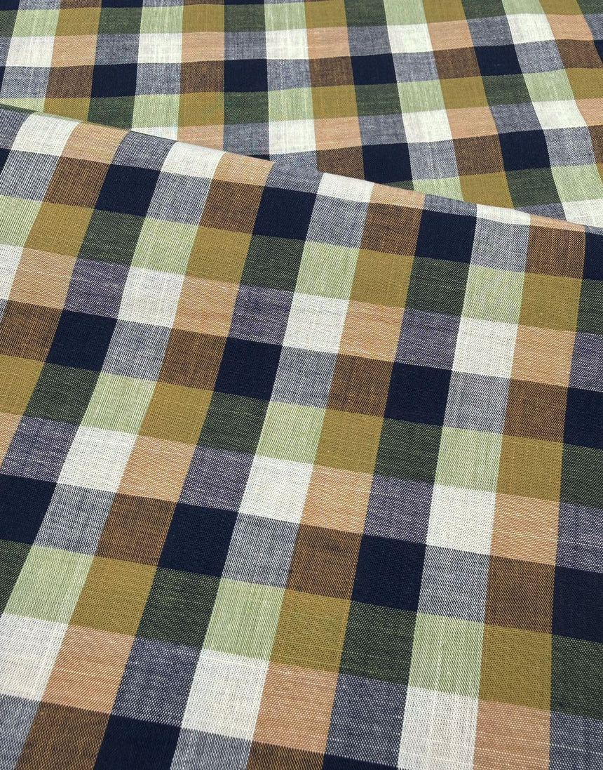 Harvest Field Yarn-Dyed Check Cotton Fabric