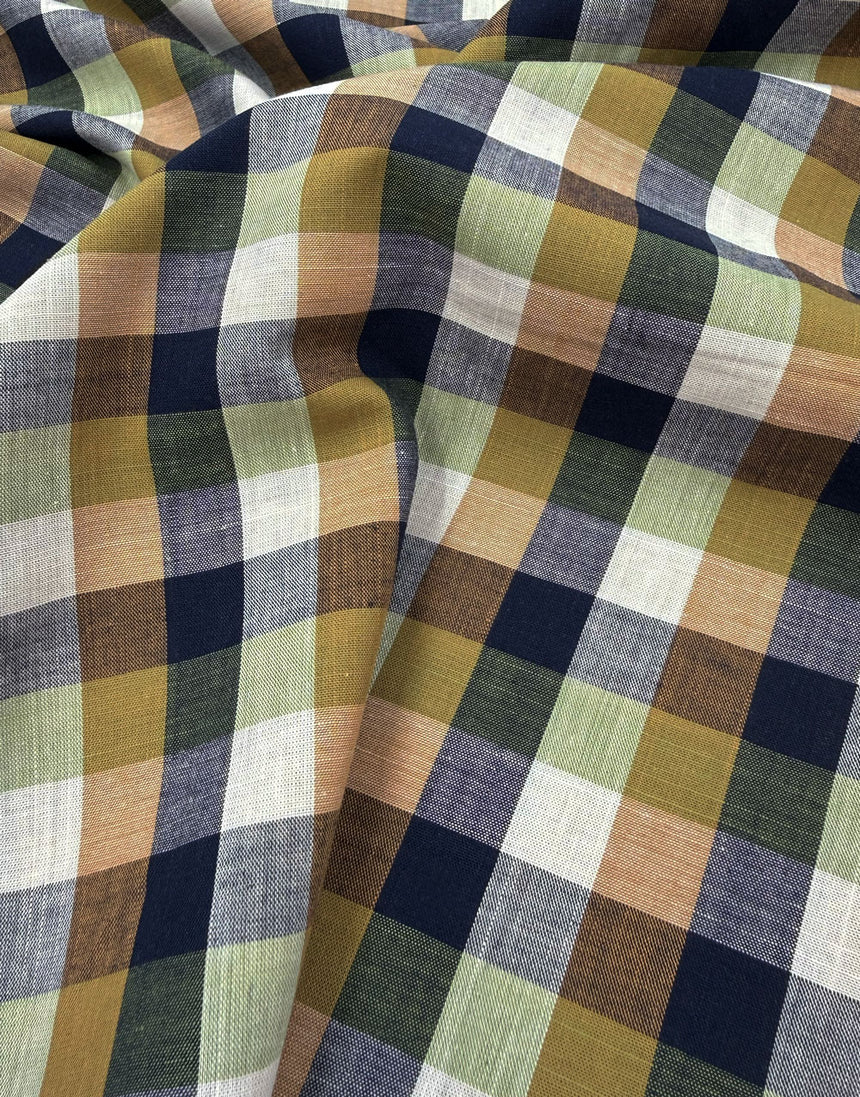 Harvest Field Yarn-Dyed Check Cotton Fabric