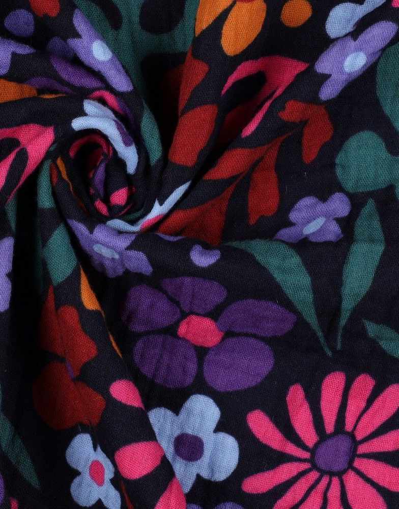 Dark Floral Double Gauze Fabric