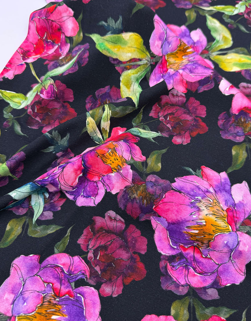 Berry Blossom Dream Cotton Jersey Fabric