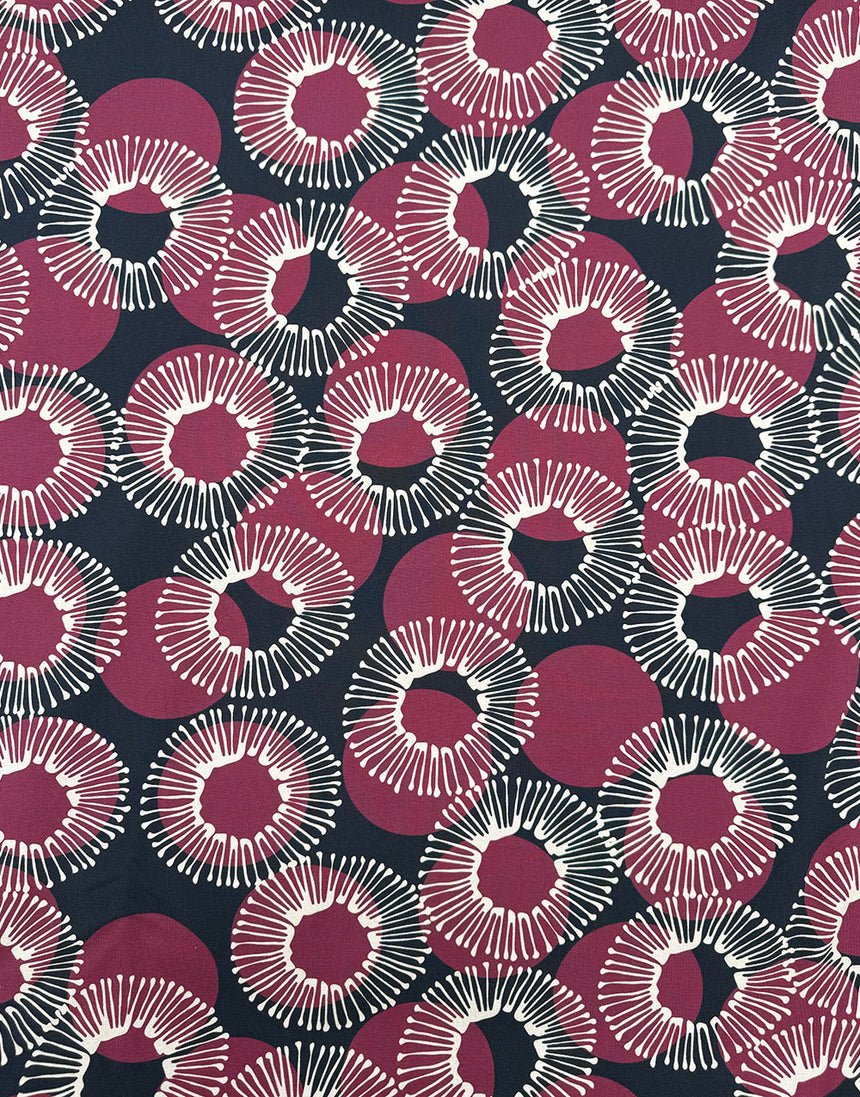 Orbit Bloom Cotton Jersey Fabric