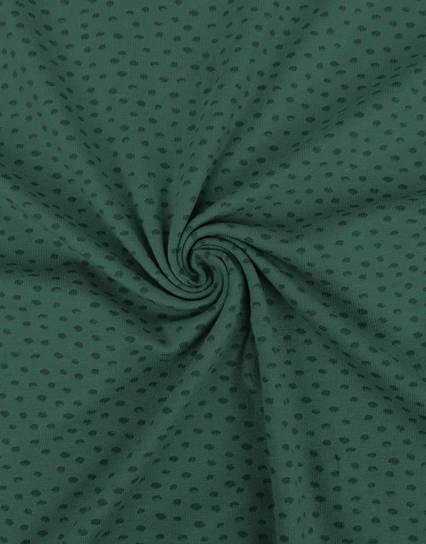 Petrol Green Dotty Cotton Jersey Fabric