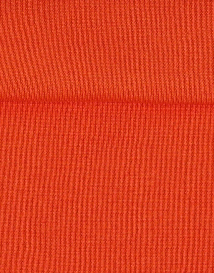 Orange Tubular Jersey Rib Knit Fabric