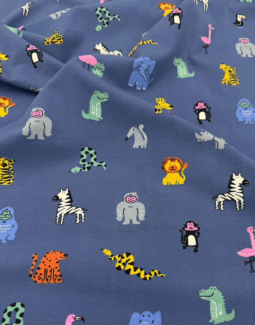 Safari Friends Cotton Jersey Fabric