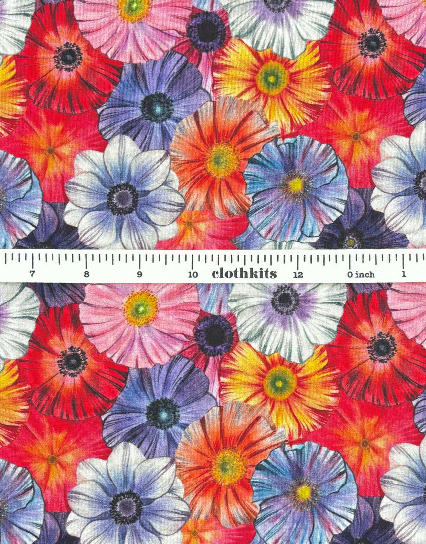 Libby Sunset Flower Cotton Jersey Fabric