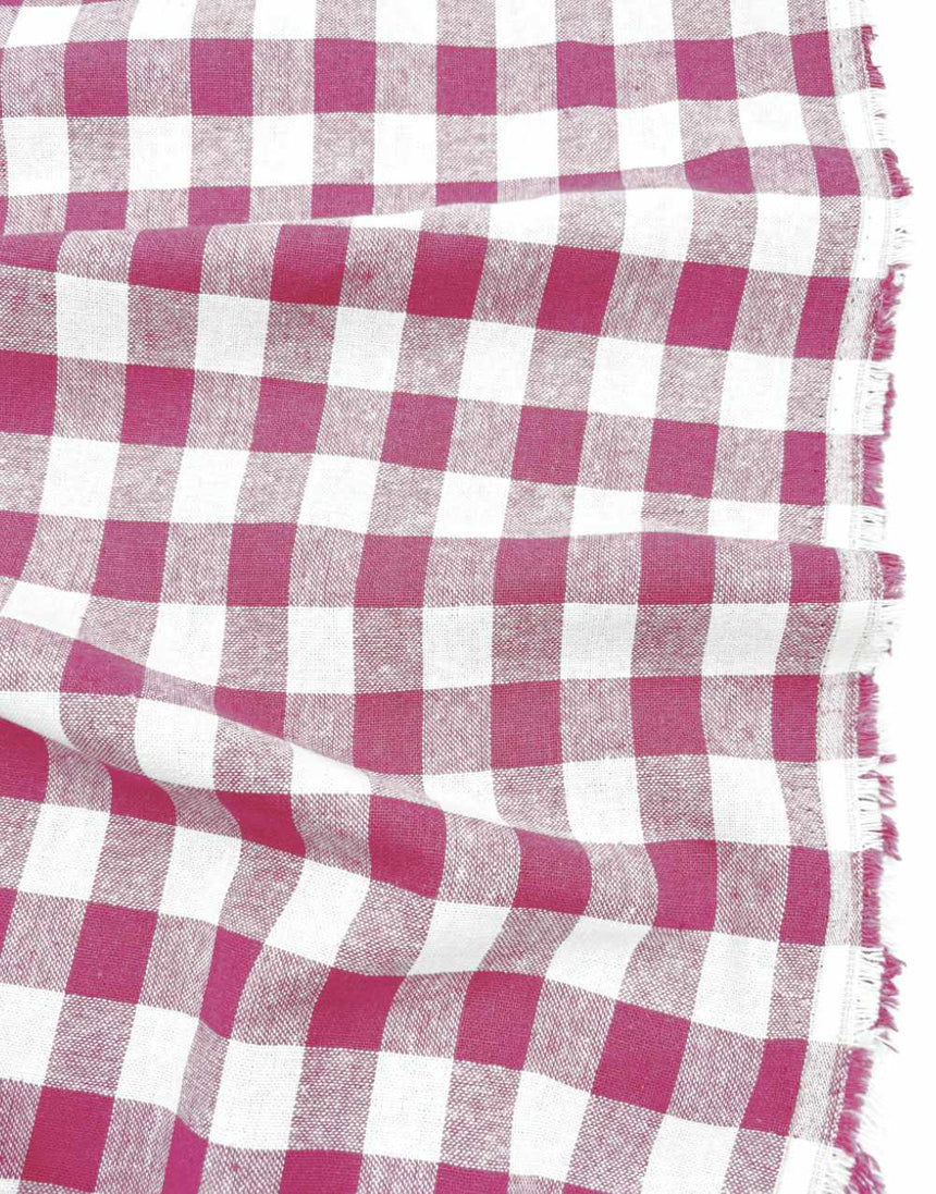 Mulberry Check Linen Cotton Fabric