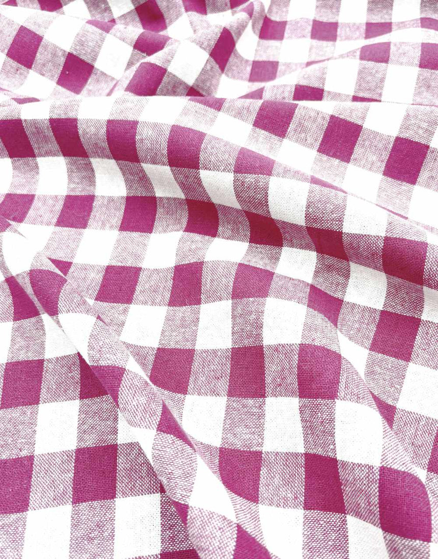 Mulberry Check Linen Cotton Fabric