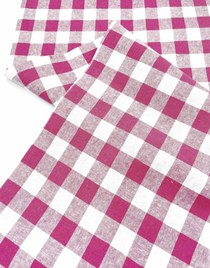 Mulberry Check Linen Cotton Fabric