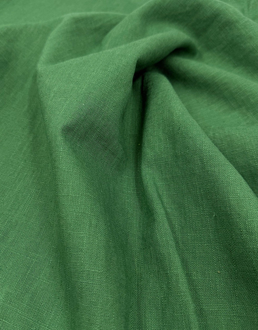 Green Washed Linen Cotton Fabric