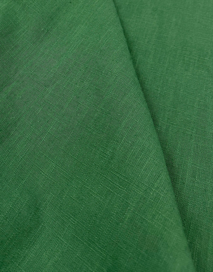 Green Washed Linen Cotton Fabric