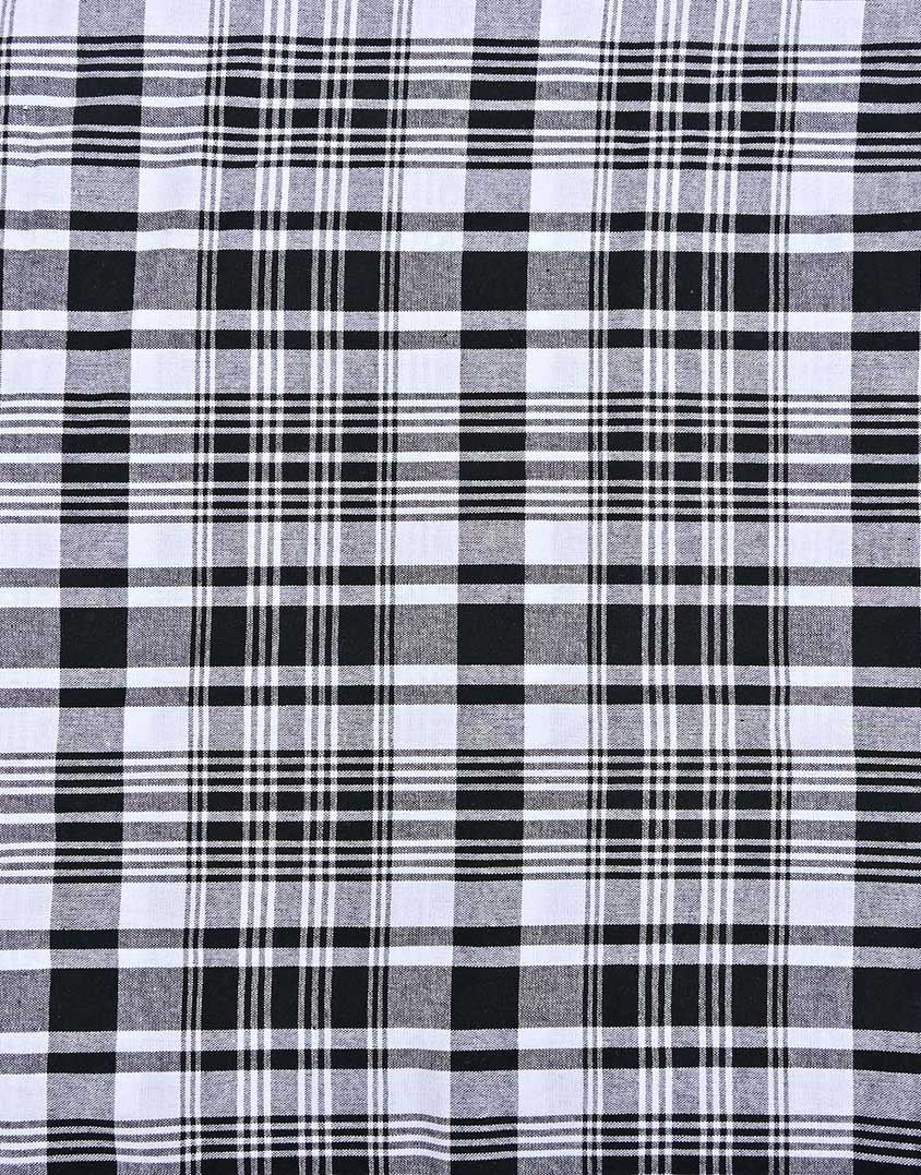 Black & White Check Madras Cotton Fabric