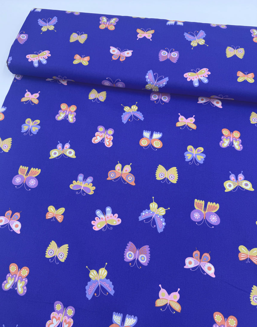 Glitter Butterfly Cotton Poplin Fabric