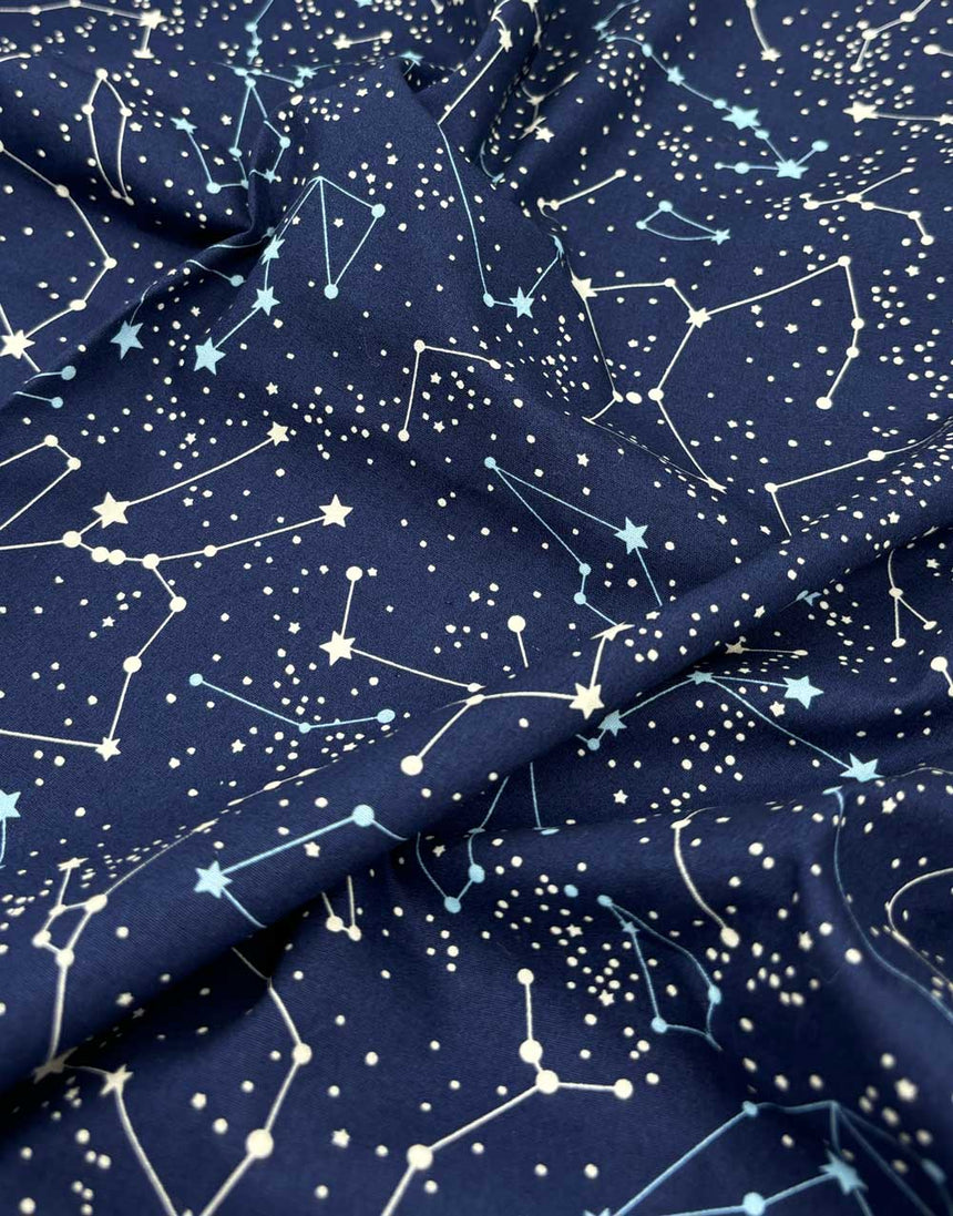 Constellation Printed Cotton Poplin Fabric