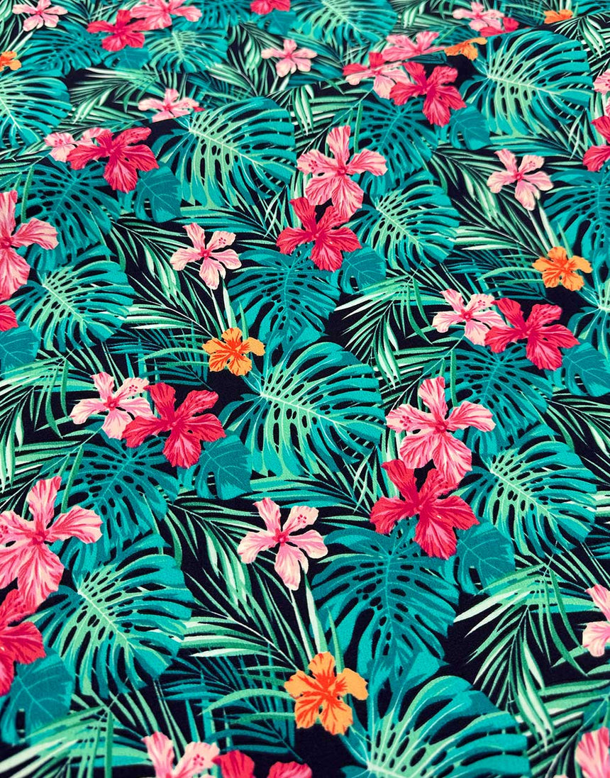 Midnight Tropics Cotton Poplin Fabric