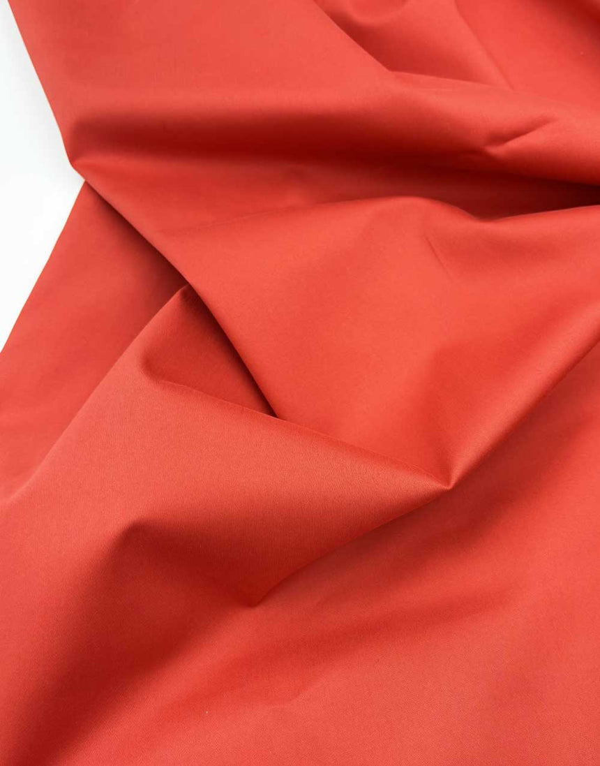 Brique Red Cotton Peach Sateen Fabric