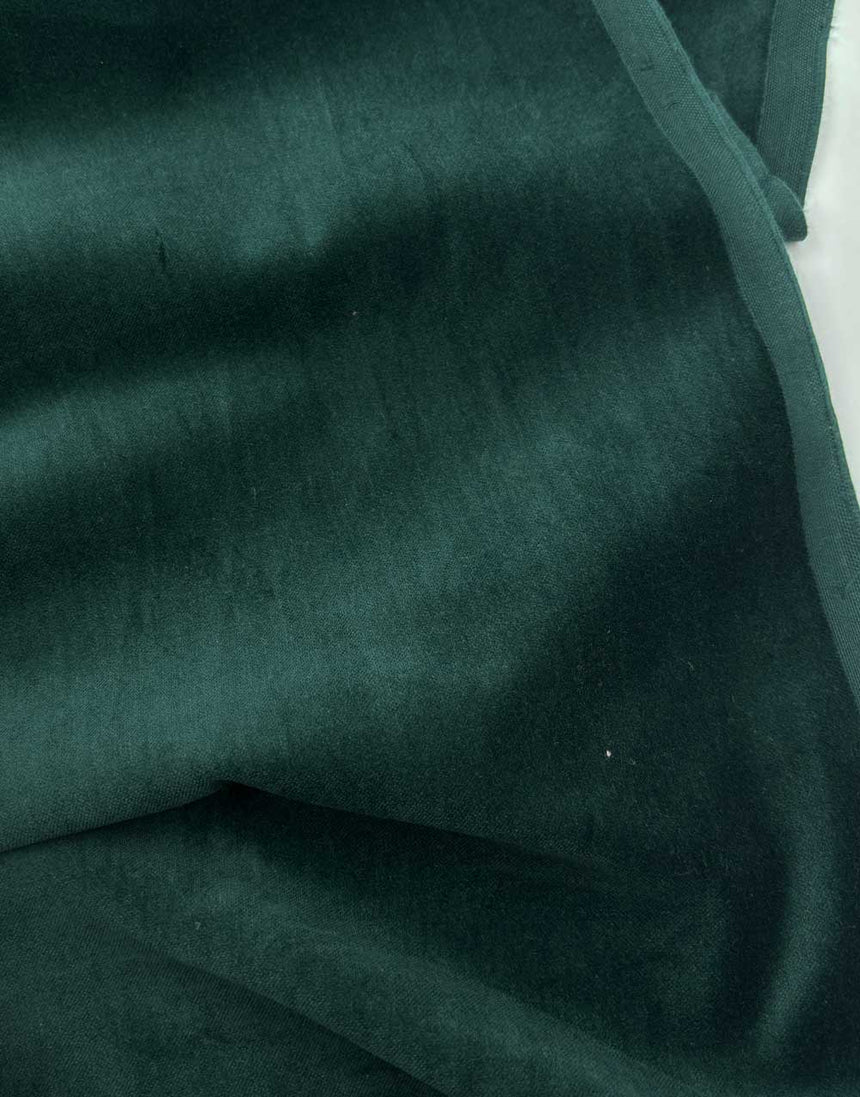 Bottle Green Cotton Velvet Fabric