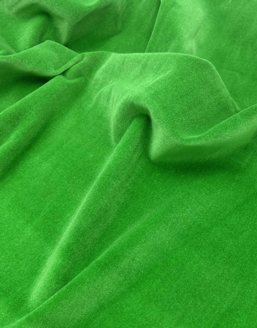 Green Cotton Velvet Fabric