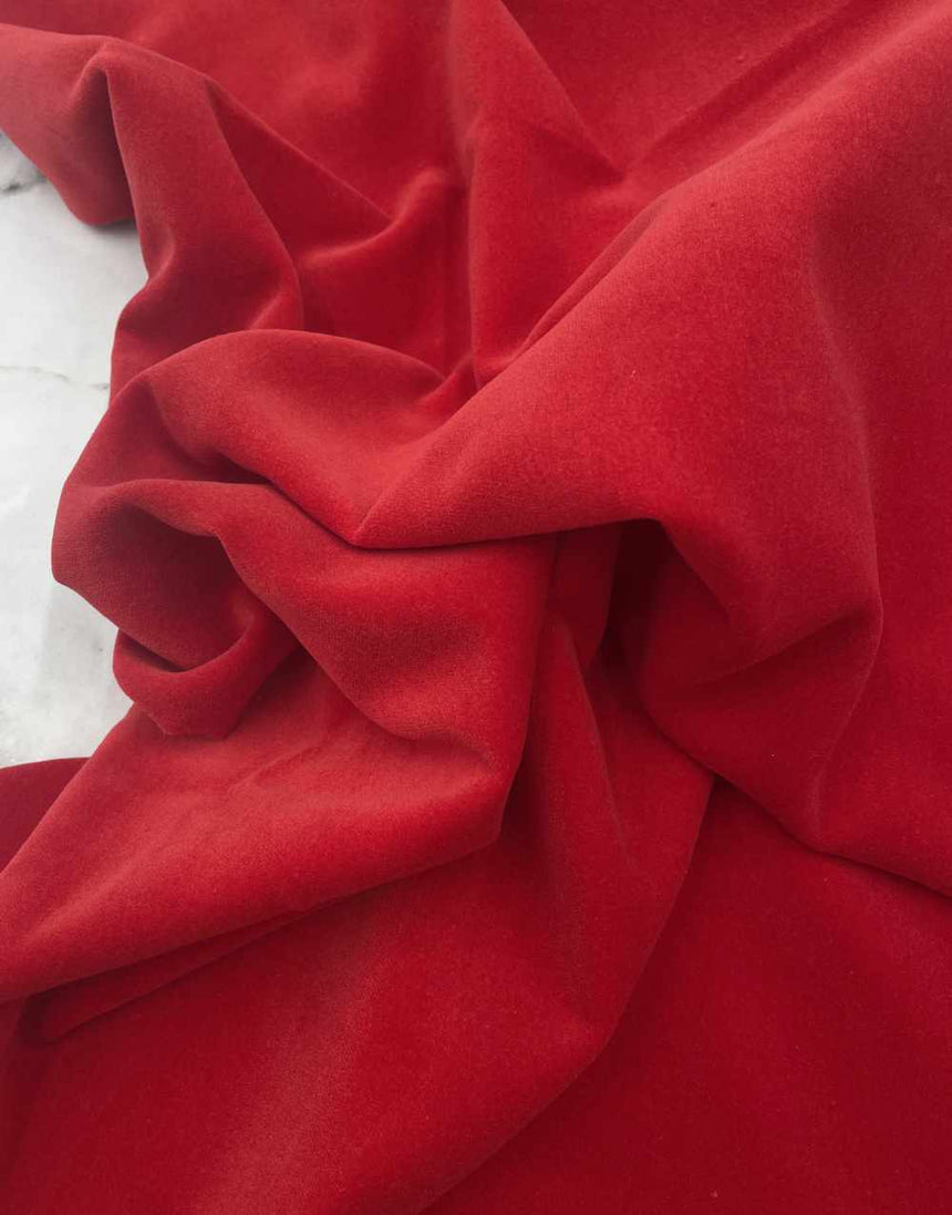 Not Specified Velvet Red Cotton Velvet Fabric 11918