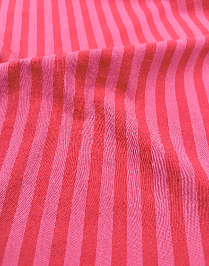 Pink Fizz Stripe Cotton Yarn-Dyed Fabric
