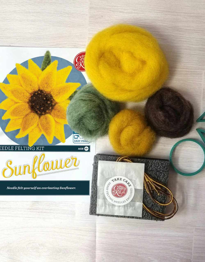 Sunflower Needle Felting Kit, Crafty Kit Company