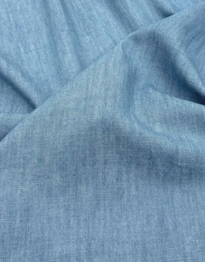 Remnant 1m - Light Indigo Blue Denim Slub Fabric