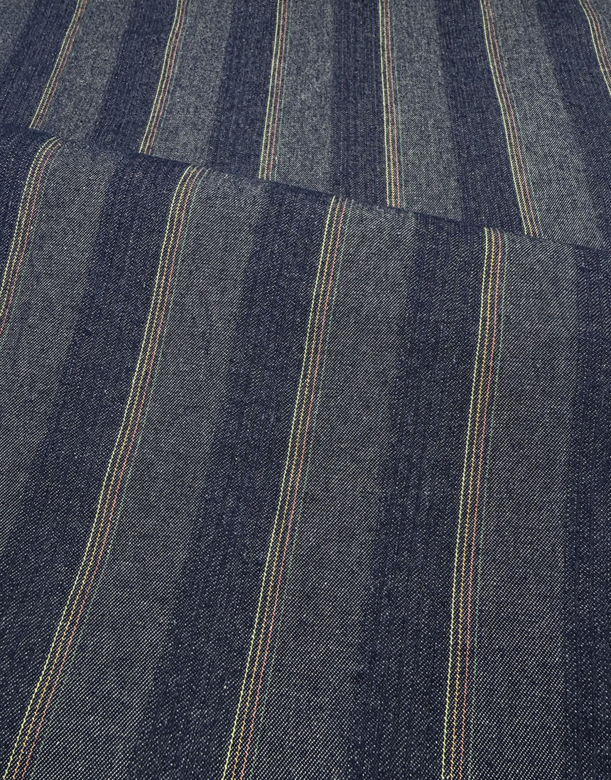 Indigo Painter’s Stripe Cotton Denim