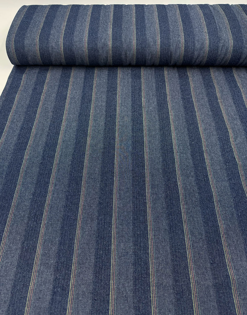 Indigo Painter’s Stripe Cotton Denim