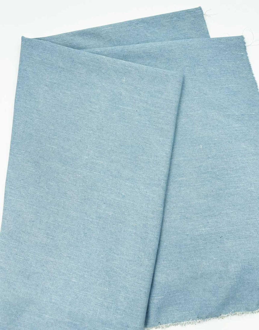 Light Blue Washed Denim Medium Weight Fabric