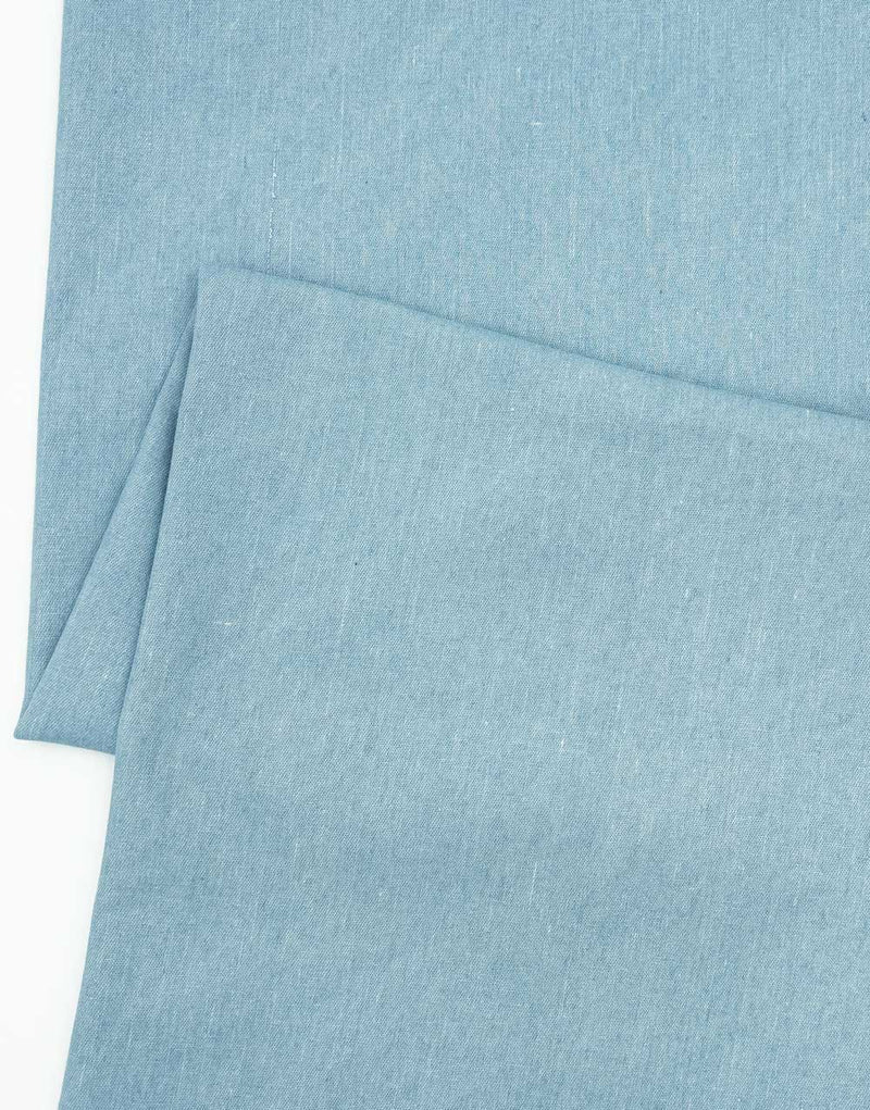 Remnant 1m - Light Blue Washed Denim Medium Weight Fabric