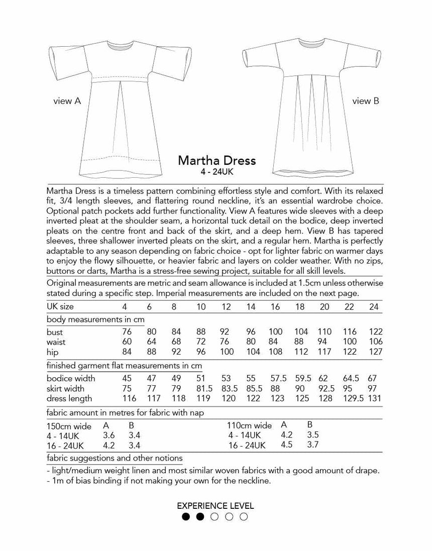 Martha Dress Sewing Pattern, Dhurata Davies