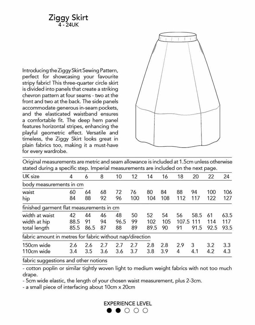 Ziggy Skirt Sewing Pattern, Dhurata Davies