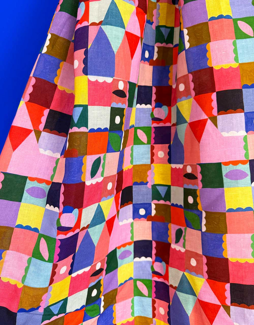 The Artist Colour Palette Small Scale Cotton Linen Fabric, Doops Designs